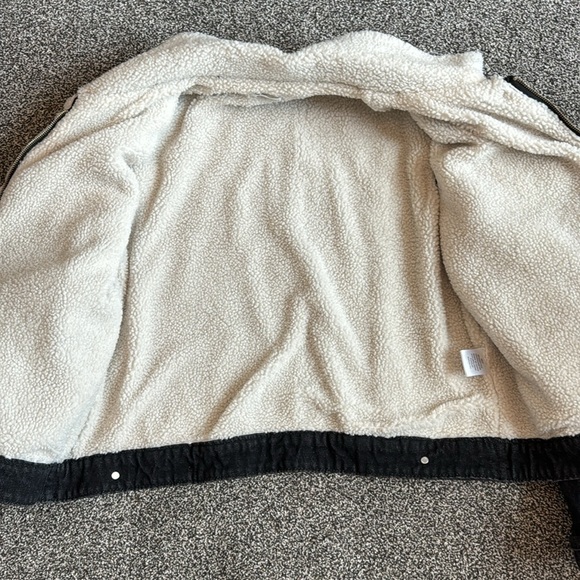 Black Sherpa lined Jean jacket. - Picture 4 of 5